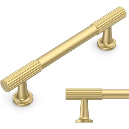 10 stk. børstet messing kjøkkenskap håndtak 96mm sinklegering gull Opaco møbelhåndtak med skruer