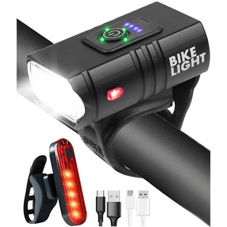 Cykellys USB-ladattavat pyöränvalot 6 valotilaa IPX5 vedenpitävät maastopyörälle, yhteensopivat kaikkien merkkien kanssa