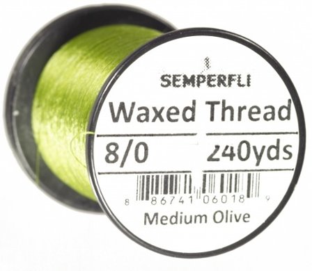 Semperfli Waxed Thread 8/0 - Medium Olive