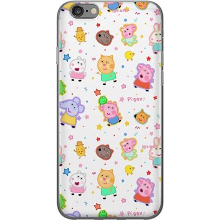 Kompatibel Mobilcover til Apple iPhone 6s Farverige tegneserie dyrekarakterer i en legende stil med stjerner og prikker på en lys baggrund