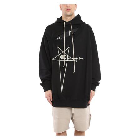 Rick Owens Tommy Hoodie Sort, Herre, Størrelse: L