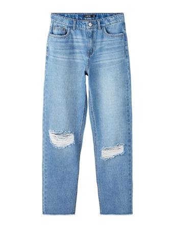 Nlfbizza Dnm Straight Dis Pant Jeans Loose Jeans Blå LMTD*Betinget Tilbud