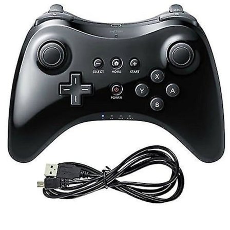 Wii U Controller, Genopladelig Bluetooth Dobbelt Analog Controller Gamepad Til Wii U Pro Controller Med USB Opladningskabel TY