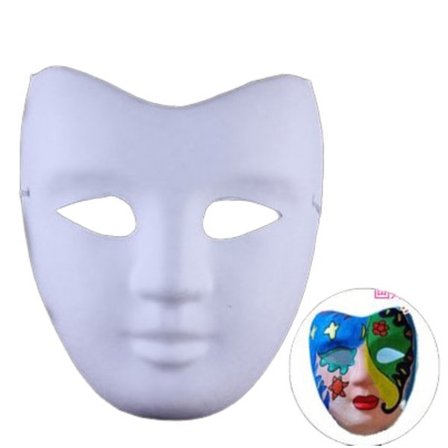 Barnemaske Hvit Håndmalt Pappmaske Barnemaling Maske Hvit Embryo Fargemaske V