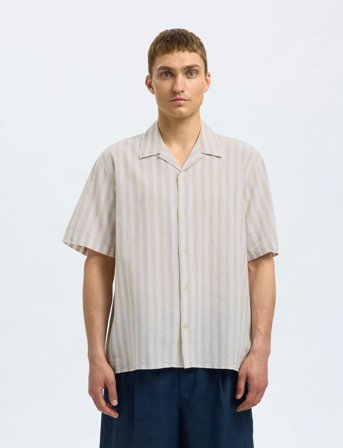 Selected Slhrelaxsun Shirt Ss Resort - Beige - L