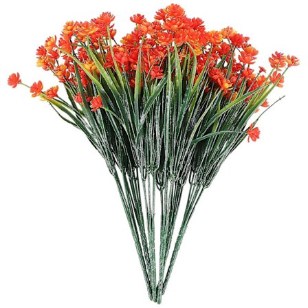 6-pack Konstgjorda Blommor för Utomhus, Mynta-Buskar med Blommor, Hängande P