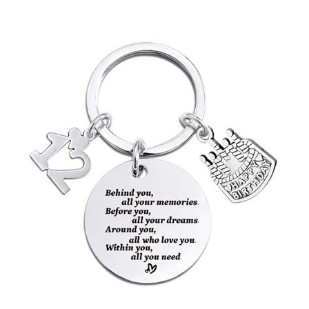 Silvernyckelring personlig present till årsdagar och födelsedagar Model 5