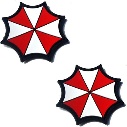 2 stk. Resident Evil Umbrella Corporation PVC-patch-emblemer