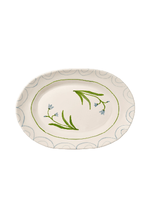 Pick A Poppy Cottage Flower Blue Bell Serveringsfat - 38.5x26 Cm Serveringstillbehör