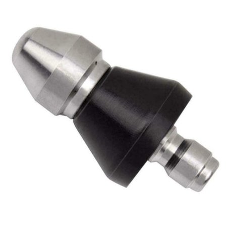 Rengøringsdyser til højtryksspuling, roterende afløbsrenser, dysesæt til salg, varm. (sort+sølv) (1 stk)