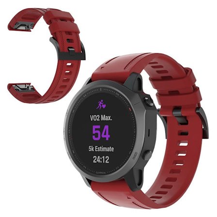 Garmin Fenix 6S silikon klockarmband - vinröd