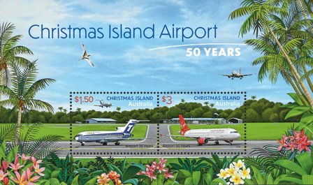 Christmas Island - Lufthavn - Postfrisk miniark