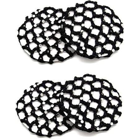 4-pack Nylon Bun Cover Snoods Hårnät för Skridskoåkning Dans Boll