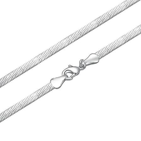 1,5 mm Fiskebensmønstret Flat Snake Magic Kjede Halskjede for Kvinner & Menn