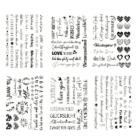 6 st Candle Tattoo Film Klistermärken Utsökt Mönster Lätt att Applicera Bred Användning Tunna Candle Tattoo Dekaler Festtillbehör