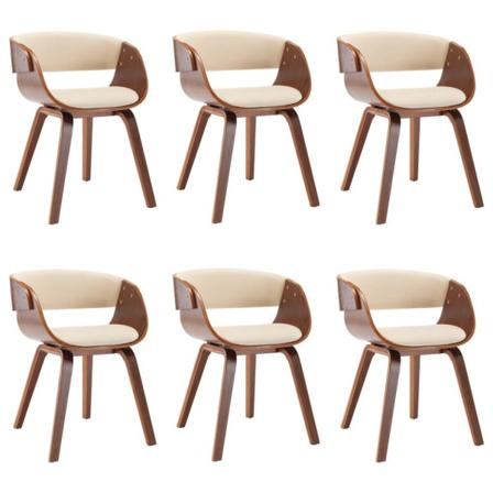 Vidaxl Matstolar 6 St Gräddvit Böjträ Och Konstläder Creme