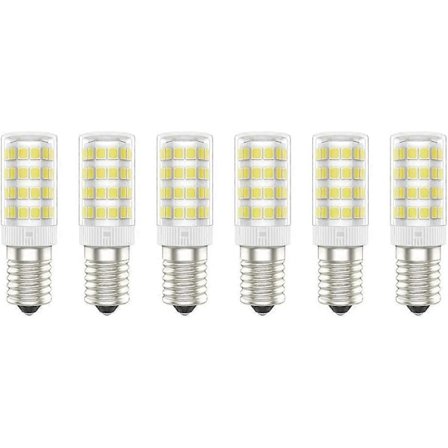 E14 LED-pærer, Kald Hvit (6000K), AC220-240V, Flimmerfri, Ikke-dimbar, 300 Lumen, Pakke med 6 - (Kald Hvit, 5W) [DB]