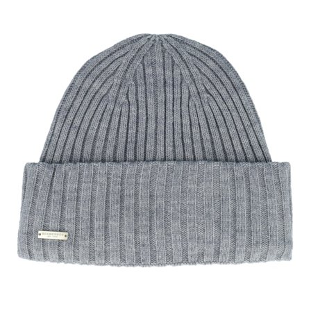 Seeberger - Grey cuff Beanie - Knit Beanie Smoke Grey Cuff @ Hatstore