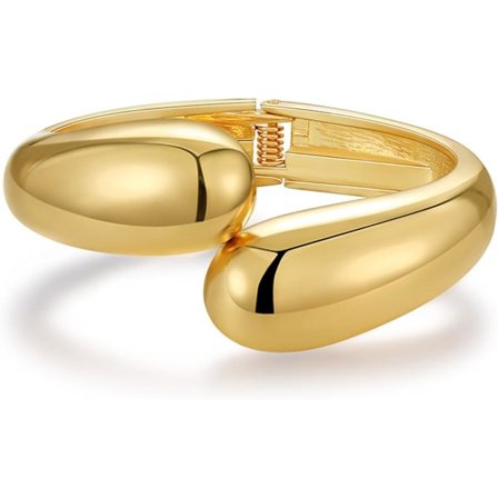 Guld Armband Guld Manschettarmband för Kvinnor Ej Missfärgande Tjockt Guld Trendigt Smycke Julgåvor Strumpfyllnad Guldaccessoarer