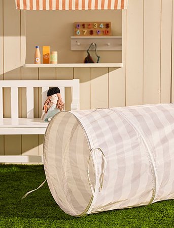 Kid's Concept Play Tunnel Stripe Grey Star - Grey - ONE SIZE