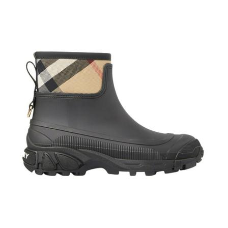 Burberry, Ryan House Check Low Rain Boots Zwart, Dames, Maat:40 EU,print