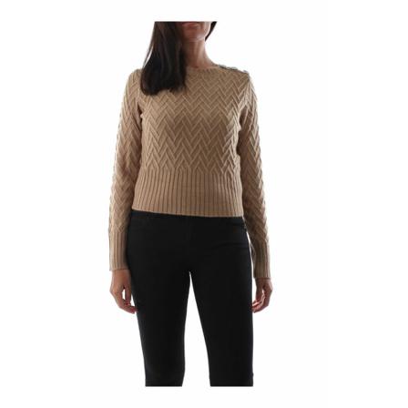 Liu Jo, Round-neck Knitwear Beige, Dames, Maat:M