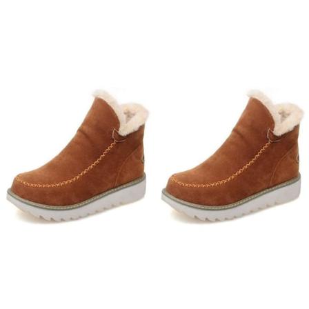 Vinter damvattentäta snöstövlar, svart bomullsmaterial Brown 35