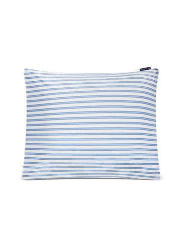 Lexington White/Blue Striped Cotton Poplin Pillowcase