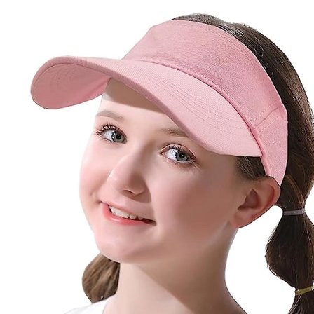 Solskjerm for barn, justerbar caps - Unisex for barn, atletiske sportshatter, UV-beskyttelse, passer for 5 til 12 år gamle, 52-56 cm