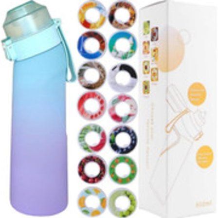 Air-Up Vandflaske 650ml – 7 Smagskapsler | Sukkerfri Hydrering med Duftaroma | Gradient Lilla med Sugerør