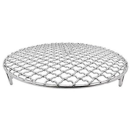 304 Rustfrit Stål Rund Grillnet Med Fødder Barbecue Bbq Net Kølerist Damp Bagning (1 stk, Sølv)