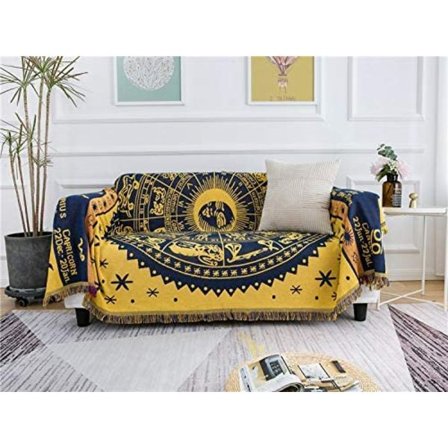 Boho vævet tæppe vendbart bomuld boheme tapet