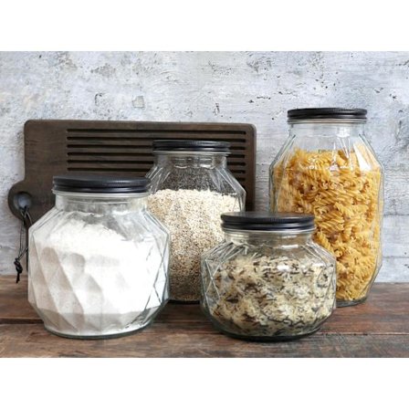 Stor Glasburk m lock - flera storlekar Chic Antique