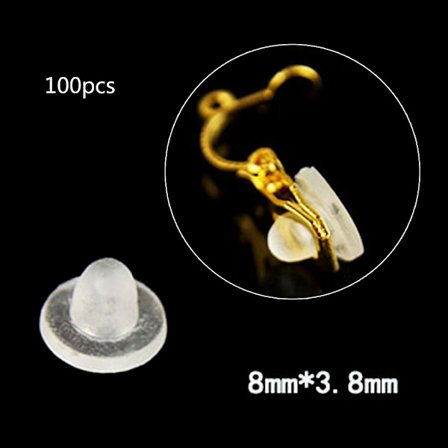 Transparent 100x Silikone Ørepuder Bløde Anti-Smerte Puder til Clip-on Øreringe