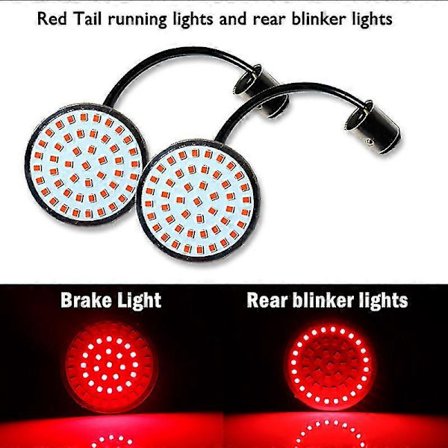 2 st 1157 Bullet 2 Tum Vit&gul Switchback Led Främre Blinkerslampor För Harley Davidson Softail Dyna Motorcyklar [DB]