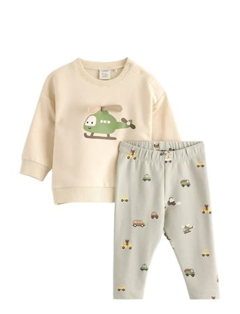 Lindex Set Sweater Leggings Vehicle - Cream - 80