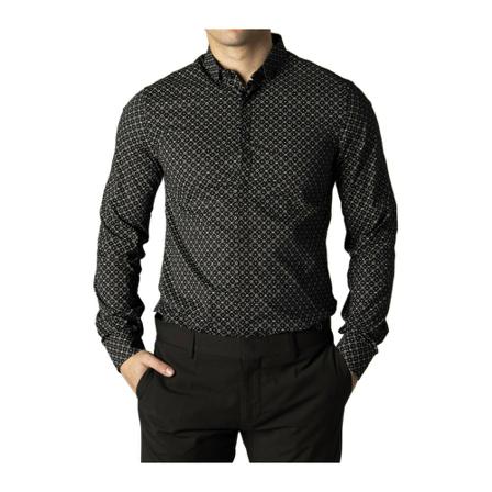 Armani Exchange Shirt print classic Sort, Herre Skjorter