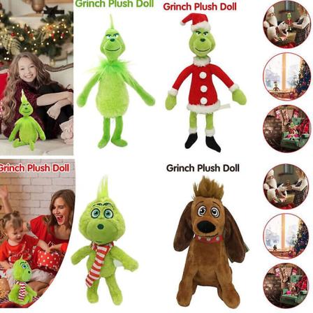 Christmas Grinch Plysch Doll Mjuk leksak fylld Teddy Baby Kids Xmas Gift Söt Green