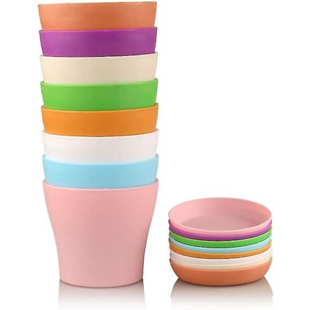 8 st 5,5" färgglada plastkrukor inomhus blomkrukor med pall/brickor
