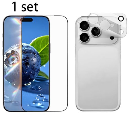 1 Set iPhone 17 Pro Max Skärmskydd + Kameralinsskydd HD 0,3mm