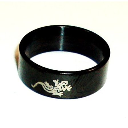 Rostfritt stål ring Svart Laser