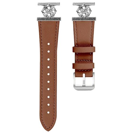 Tyyppi D Samsung watch4/5/6/7 20MM yleiskäyttöinen ranneke aitoa lehmännahkaa kukkakoriste säädettävä hihna