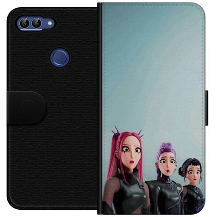 Yhteensopiva Lompakkokotelo Huawei Huawei P smart Kolme animoitua naista, joilla on värikäs tukka futuristisessa tyylissä ja yllättyneet ilmeet