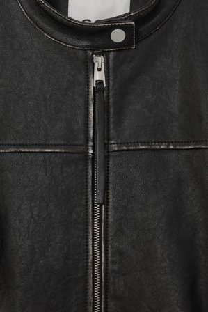 COS Women's Leather Moto Coat in Black