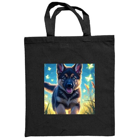 Stoffpose søt hund illustrasjon i blått natt