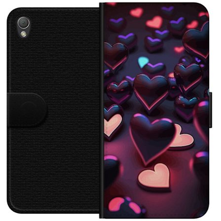Kompatibelt Lommeboketui til Sony Sony Xperia Z3 Midnattshjerter