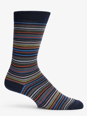 John Henric Men's Blaue & Orange Socken Size 39-42