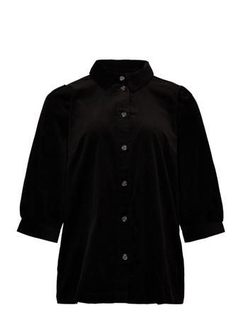 Kcevana Corduroy Shirt Black Kaffe Curve