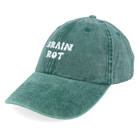 Iconic - Green unconstructed Czapka Z Daszkiem - Brain Rot Vintage Washed Bottle Green Dad Cap @ Hatstore