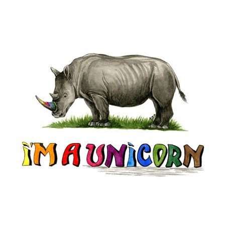 Kevin Milner Jag Är En Enhörning Landsbygds Hälsningskort En Storlek